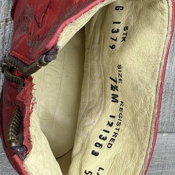 Corral Womens Ankle Cowboy Boots Western Snip Toe Leather Red Size 7.5 - Picture 8 of 9